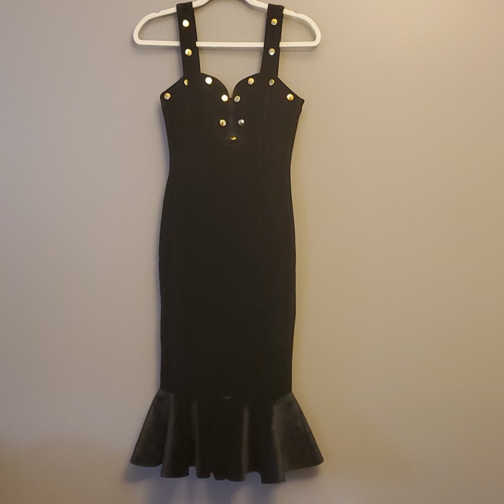 ASOS black, velvet, trumpet style party dress.